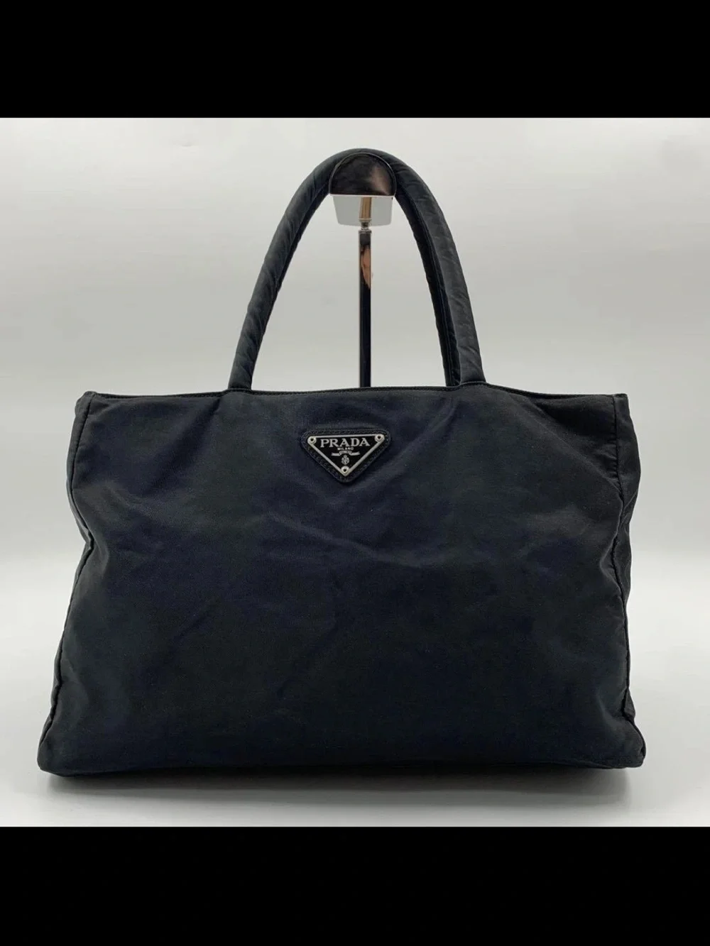 Prada Black Nylon Shopper Tote